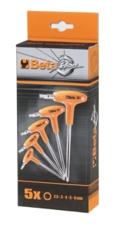 Beta Tools Sada 5 zástrčných imbusových klíčů s T-rukojetí