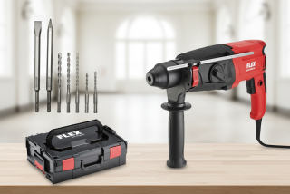 FLEX CHE 2-28 SET Vrtací a sekací kladivo SDS-Plus 800W + sada sekáčů/vrtáků - 452.327