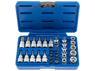 ASTA A-TXSET34 Sada TORX - nástrčné a zástrčné hlavice a bity 3/8", různé rozměry, 34 ks