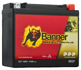 BANNER 51821 Bike Bull AGM PLUS BGTX20-3 12V 18Ah 310A motobaterie