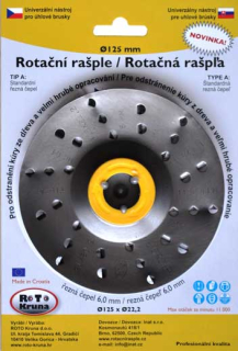 Magg ROTO1256A Rotační rašple 125x22,2mm - extra hrubá čepel 6,0mm, typ A